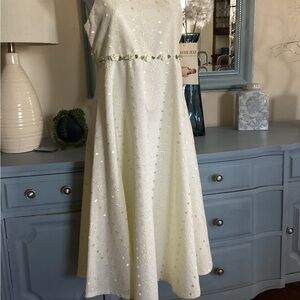 Bonnie Jean Girls Special Occasion Pale Yellow Eyelet Dress Size 14 NWT